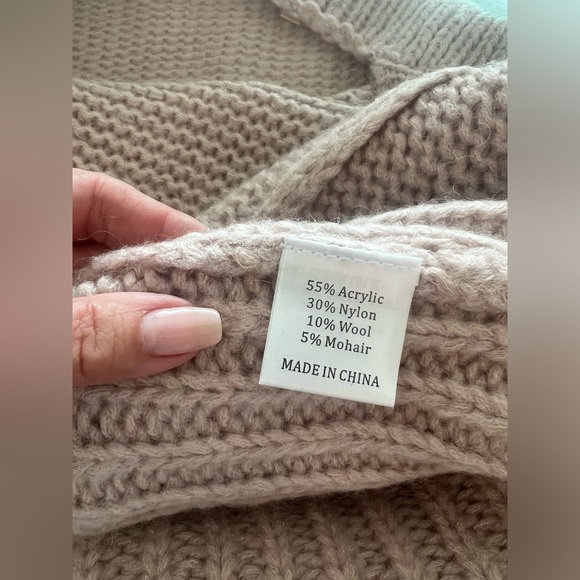 The SHANTY Corporation Blush Nude Duster Cardigan Chunky Knit Sweater Size Small - Picture 7 of 10